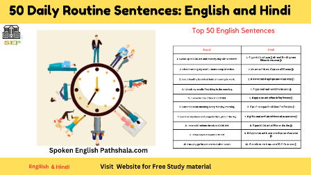 50 Daily Routine Sentences: English and Hindi