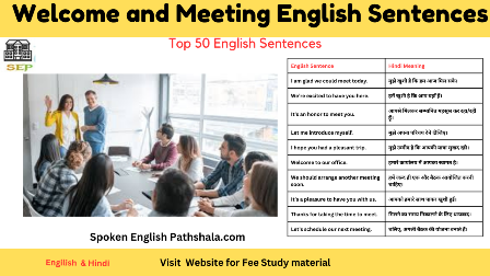 Welcome and meeting sentences in English